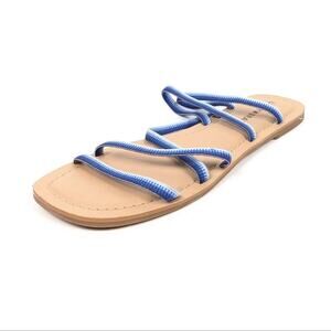 Lucky Brand Bizell Sandals 9.5 Blue Strappy Flat Casual Summer Boho